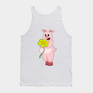 Pig with yellow Flower Tank Top